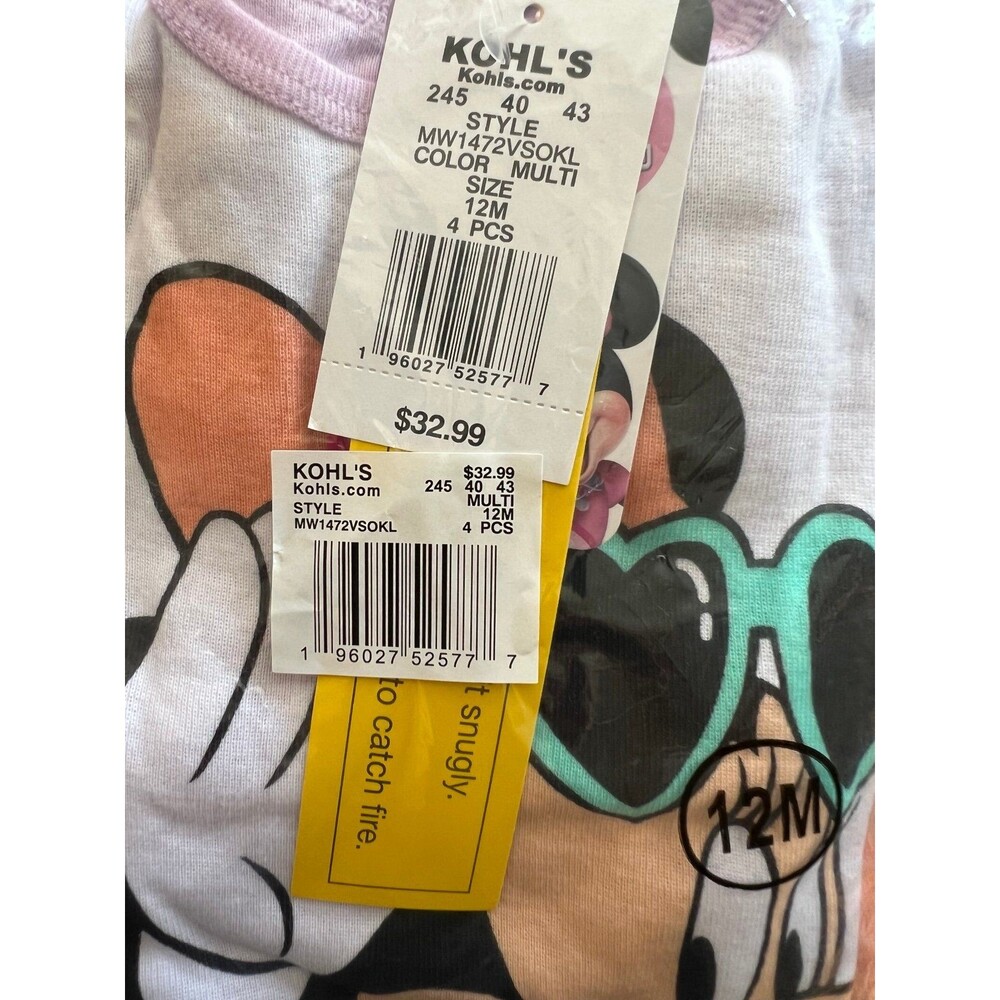 Disney Minnie Mouse 4 piece pajama set size 12 months NWT - Picture 3 of 3